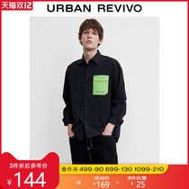 UR2021 Autumn Winter New Mens Fashion Fashion loose color color pocket long sleeve shirt MV32R2BF2000