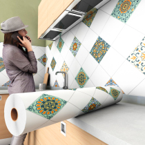 Self-adhesive kitchen oil-proof sticker High temperature resistant stove with waterproof and anti-range hood tile wall sticker Wallpaper cabinet sticker