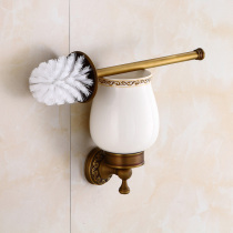 Cup toilet ceramic all copper pendant mounted brush toilet brush head cover cleaning Antique European toilet brush Bathroom frame flower
