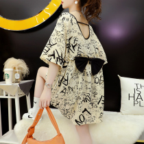 Pregnant summer dress Korean version short sleeve loose summer t-shirt top net red maternity summer suit summer