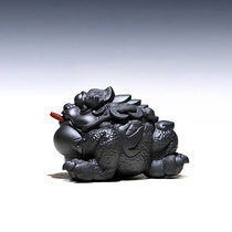  (Chang Tao)Yixing Purple sand handmade raw ore creative tea pet can raise ornaments Shihuang domineering toad king
