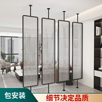 Changhong glass partition living room can be rotated into the entrance Stainless steel modern simple light luxury art wrought iron screen