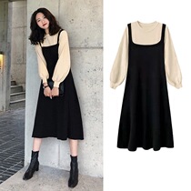 Pregnant women autumn suit Fashion Net red autumn 2021 new large size dress spring and autumn