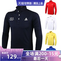 2021 spring summer golf clothing men quick dry breathable outdoor sports long sleeve polo shirt solid color tide bottoming top