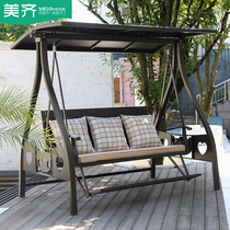 Outdoor Autumn Thousands Terrace Patio Rain-and-swing chair Double trio aluminum alloy hanging basket outdoor garden rocking chair hanging basket