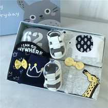Summer male baby clothing autumn newborn full moon 100 days old gift box gift newborn baby jumpsuit