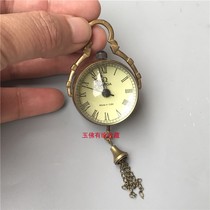 Antique pocket watch flip cover with chain classical old-fashioned clock ancient clockwork mechanical watch lucky decorative pendant copper watch