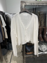 Jane Birkin Korea East gate 2022 Spring new V neckline Fashion pure color minimalist jersey