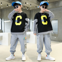 Childrens clothes boy Spring clothing suit 2022 new CUHK Scout Boy Sport Two sets of trendy Korean versions of the wave