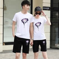 Korean cotton table tennis suit men and women badminton suit group purchase summer round neck short sleeve shorts sportswear