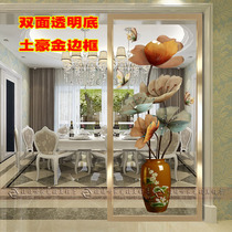 Art glass partition frosted ceiling aisle transparent screen partition porch partition porch background wall European vase