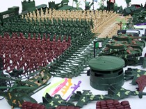 Toy soldier man Military scene model World War II war German soldier Army Missile tank Sandbox Ancient soldier man