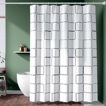 Add to metal bars Thickened Waterproof Anti-Mold Magic Square Polyester Cloth Bath Curtain Partition Toilet Curtain delivery hook