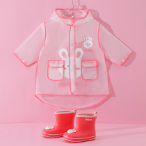 Child raincoat girl 2022 toddler baby conjoined transparent rain cape style nursery rain shoes suit all over the body