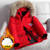 Down jacket 2020 new mens short thickened white duck fluff collar warm net red goose tide brand jacket men