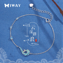 2021 New Tide 925 sterling silver anklet ladies senior sense ins ancient temperament anklet Hanfu silver ornaments