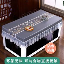 Rectangular fire table leather cover waterproof tablecloth stove cover PU mahjong machine cover disposable coffee table dust cover