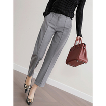 Suit pants womens thin summer 2021 new thin nine-point trousers small feet pants professional straight tube loose pipe pants