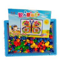 Kindergarten Childrens Early Education Mushroom Nail Plunking Board Toys Jigsaw Building Blocks Benefiting Creative Toys