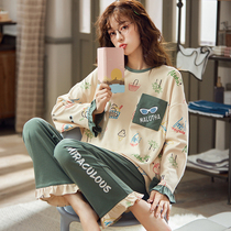 Guangzhou Jieyang origin pajamas women autumn cotton long sleeves summer Guangdong Chaoshan cute spring and autumn thin set