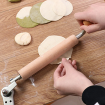 Semi-automatic fixed rolling pin roller solid wood roll dumpling leather restaurant household Press stick kitchen gadget