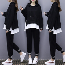 Pregnant womens autumn suits spring and autumn fashion tops new foreign-style vests autumn sports out casual two-piece set