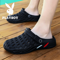 Flowers Playboy Sandals Sandals Males Baotou slippers mens summer outwear Dual-use Sports Tide Driving Dongle Beach Shoes