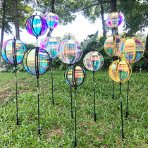 Xibao colorful three-color crystal ball round windmill kindergarten games props real estate scenic spot decoration wind turn