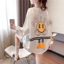 Pregnant womens spring clothing blouses big code slim fit womens cartoon 2022 new medium long style Loose Fashion style Two sets