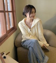Design Sensation Zipper Cardigan Hooded Sweater Jacket Woman Spring Autumn Season Gentle Wind-Knit Jersey Chic Outside Wearing Undershirt Chic