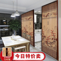 Bamboo curtain curtain bamboo curtain curtain rolling curtain folding Chinese partition shading home shop anti-mosquito screen sliding door
