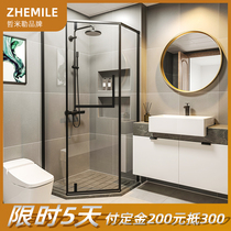 Net red diamond type whole shower room glass bathroom toilet dry and wet separation partition bath room bathroom