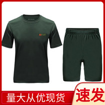 Physical suit Short sleeve suit Mens round neck summer quick-drying shorts Martial fitness training suit New quick-drying training t-shirt