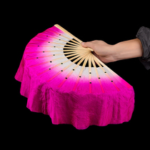 Silk dance fan double-sided glue State fan Yangge fan bamboo bone standard dance fan performance fan a pair of fans