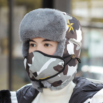 Hat men winter plus velvet thickened northeast cotton hat Korean ear protection cold windproof cycling Men warm Lei Feng hat