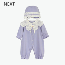 UK NEXT Baby clothes womens baby autumn clothing purple conjoined clothes full of 100 days of foreign air-year-old khaclothes