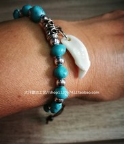 Bracelet chain tooth chain Inner Mongolia crafts tourist souvenir turquoise tooth bracelet jewelry 4 pieces