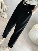  Suit pants womens straight loose summer clothes 2021 new high waist thin nine-point small man casual cigarette tube pants spring