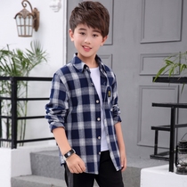 Children's Boys' Spring 2019 New Zhongda Boys' Spring and Autumn Leisure Plaid Shirt Korean Tide