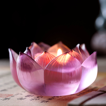 Fine version of colored glaze lotus candlestick Buddha butter lamp holder for lamp holder ever light household candle lamp for Buddha lamp