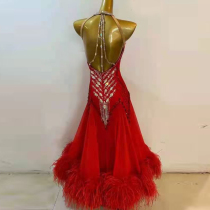 Sleeveless modern dance competition dress national standard dance performance uniform waltz performance ballroom dance plus diamond dress