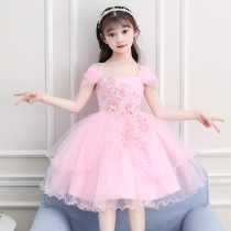 Childrens clothing girls summer dress 2021 new childrens skirt summer Foreign style puffy gauze