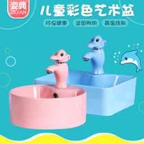Kindergarten children color ceramic table basin wash basin small size toilet cartoon wash basin