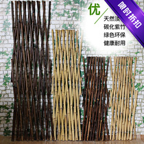 Telescopic new bamboo fence drawing net bamboo fence garden fence courtyard decoration guardrail partition vegetable garden bamboo pole sliding door