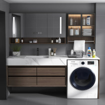 Customized rock board all-in-one bathroom cabinet balcony washing machine cabinet combination sink toilet simple wash table cabinet