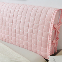 Simple cotton princess style sandwich bedside cover European leather bed soft bag wooden bedside dust cover protective cover full bag