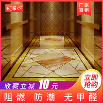Elevator car floor imitation marble pattern non-slip wear-resistant non-fading PVC floor glue custom logo elevator floor