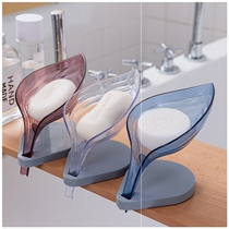 Toilet leaf sub suction cup soap box Household creative wall-mounted soap box free hole bathroom drain cute