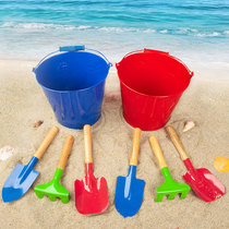 Thickened childrens beach toy iron bucket shovel and set iron bucket Baby Beach outdoor digging sand tools