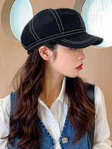 Beret womens spring and summer wild black ins octagonal hat Autumn net red Korean version of the British retro painter hat trend